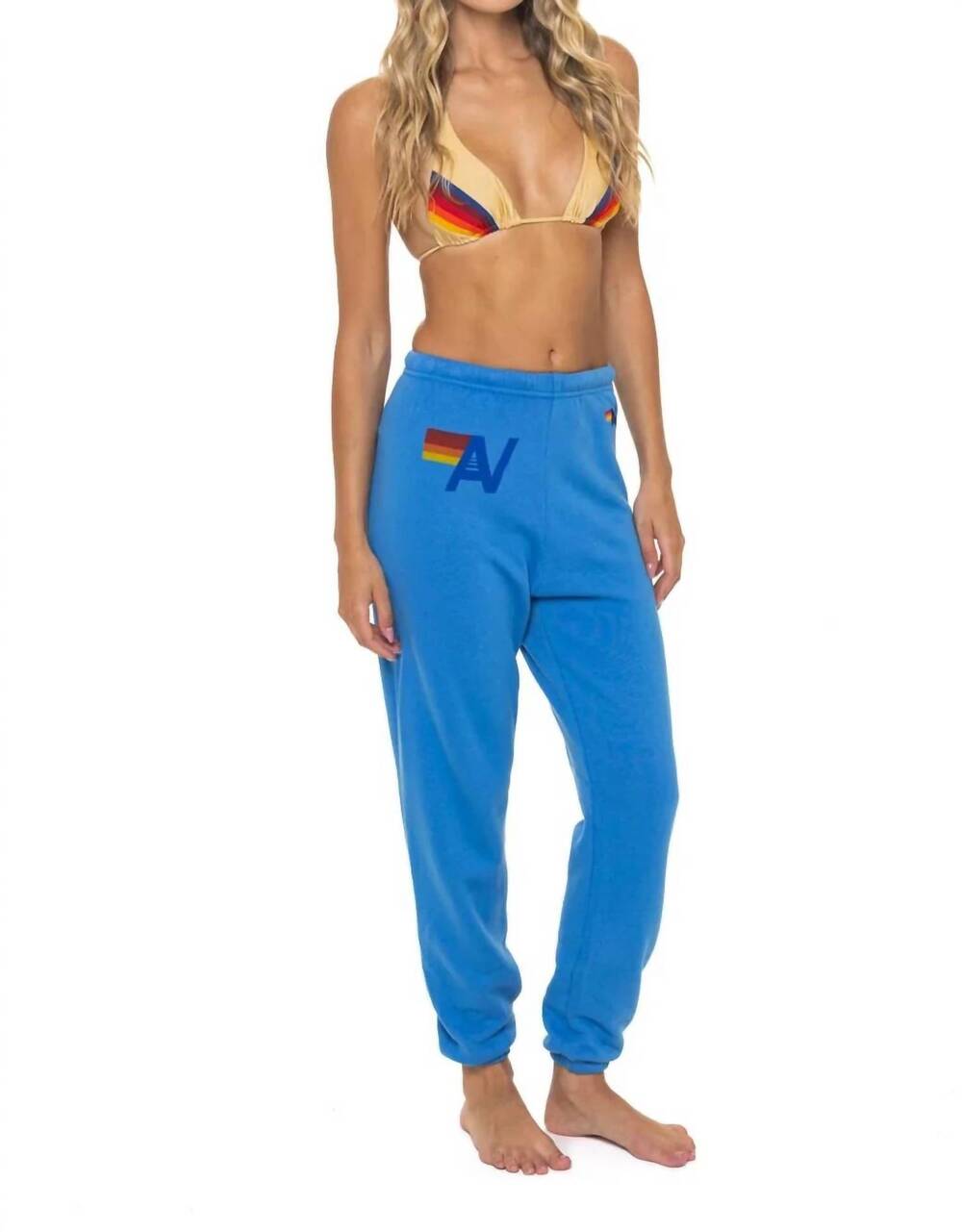 NEW AVIATOR NATION logo sweatpants in cobalt